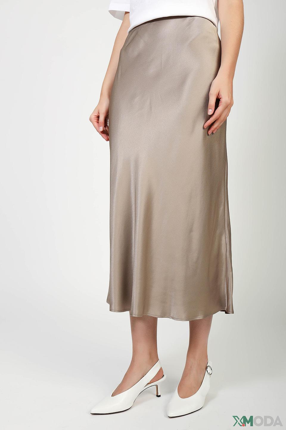 Юбка Oui атласная бежевая