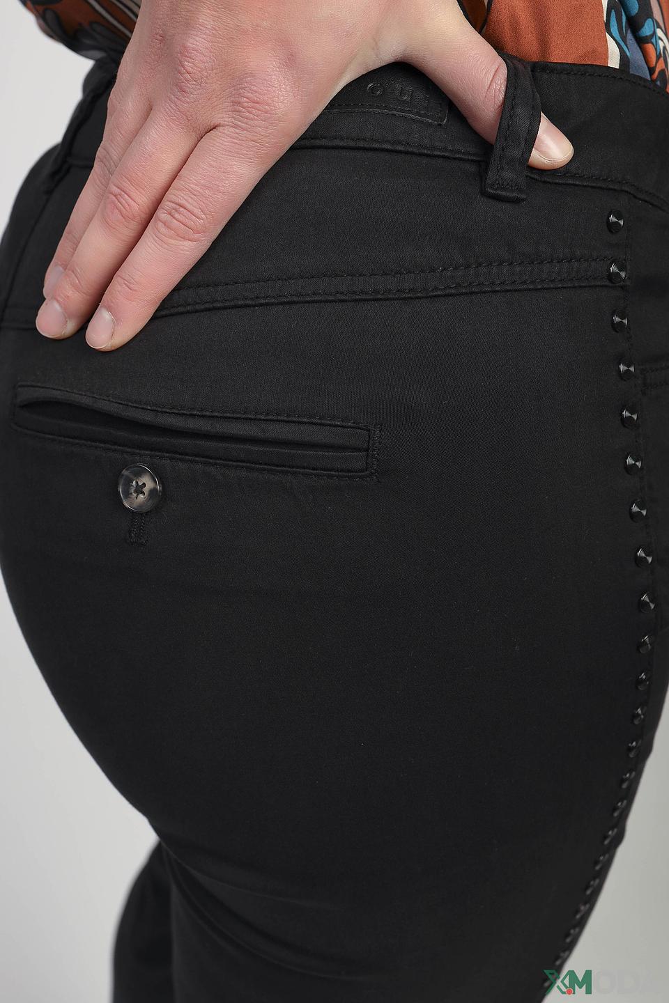 Джинсы Oui с декоративной шлевкой чёрные