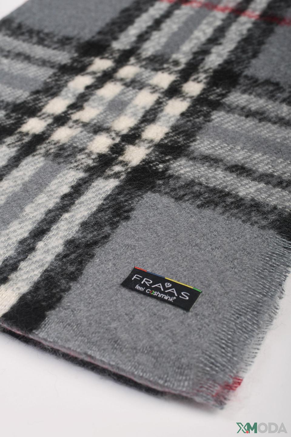 Шарф Fraas в клетку серый