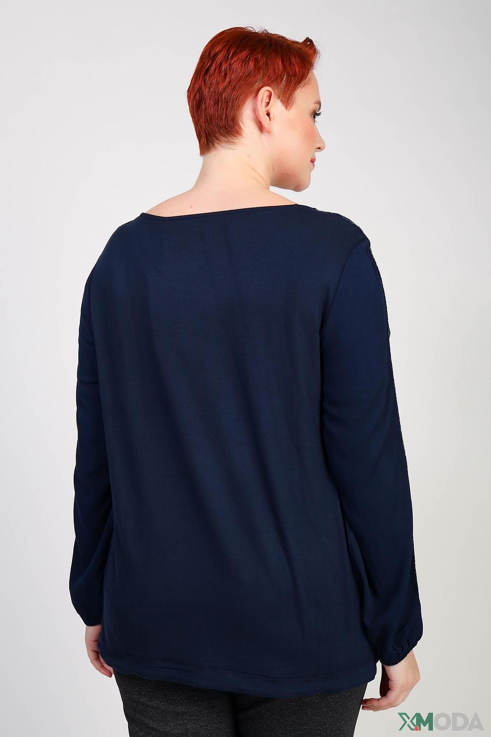 Блуза Frapp с блестками темно-синяя