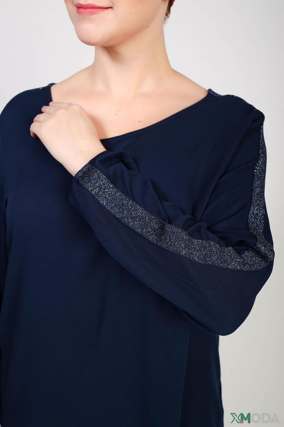 Блуза Frapp с блестками темно-синяя