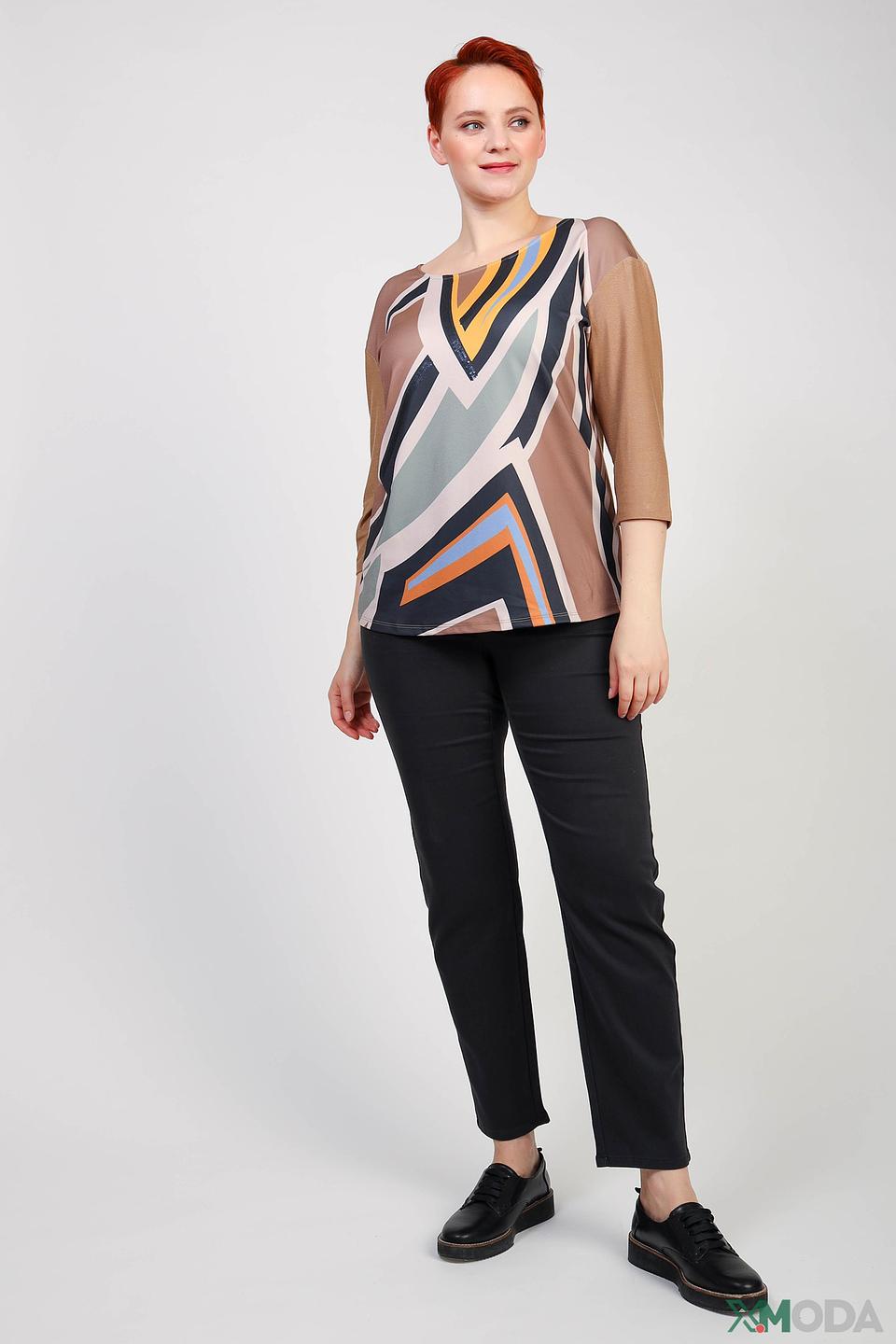 Футболка Barbara Lebek с принтом бежевый