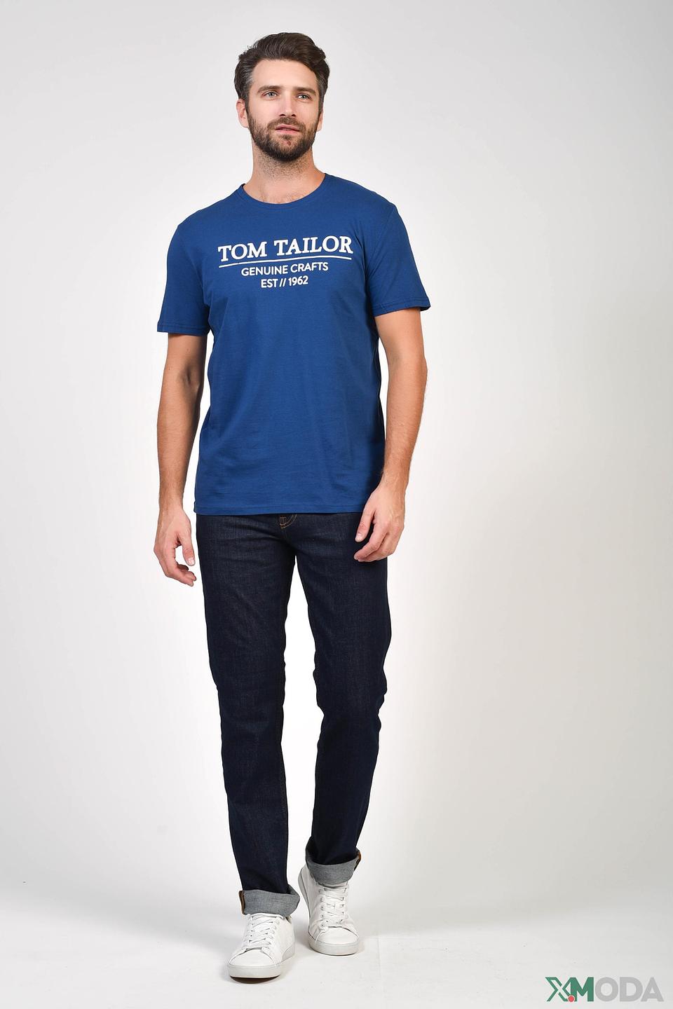 Футболка Tom Tailor синяя с логотипом