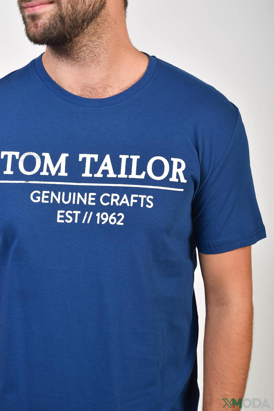 Футболка Tom Tailor синяя с логотипом