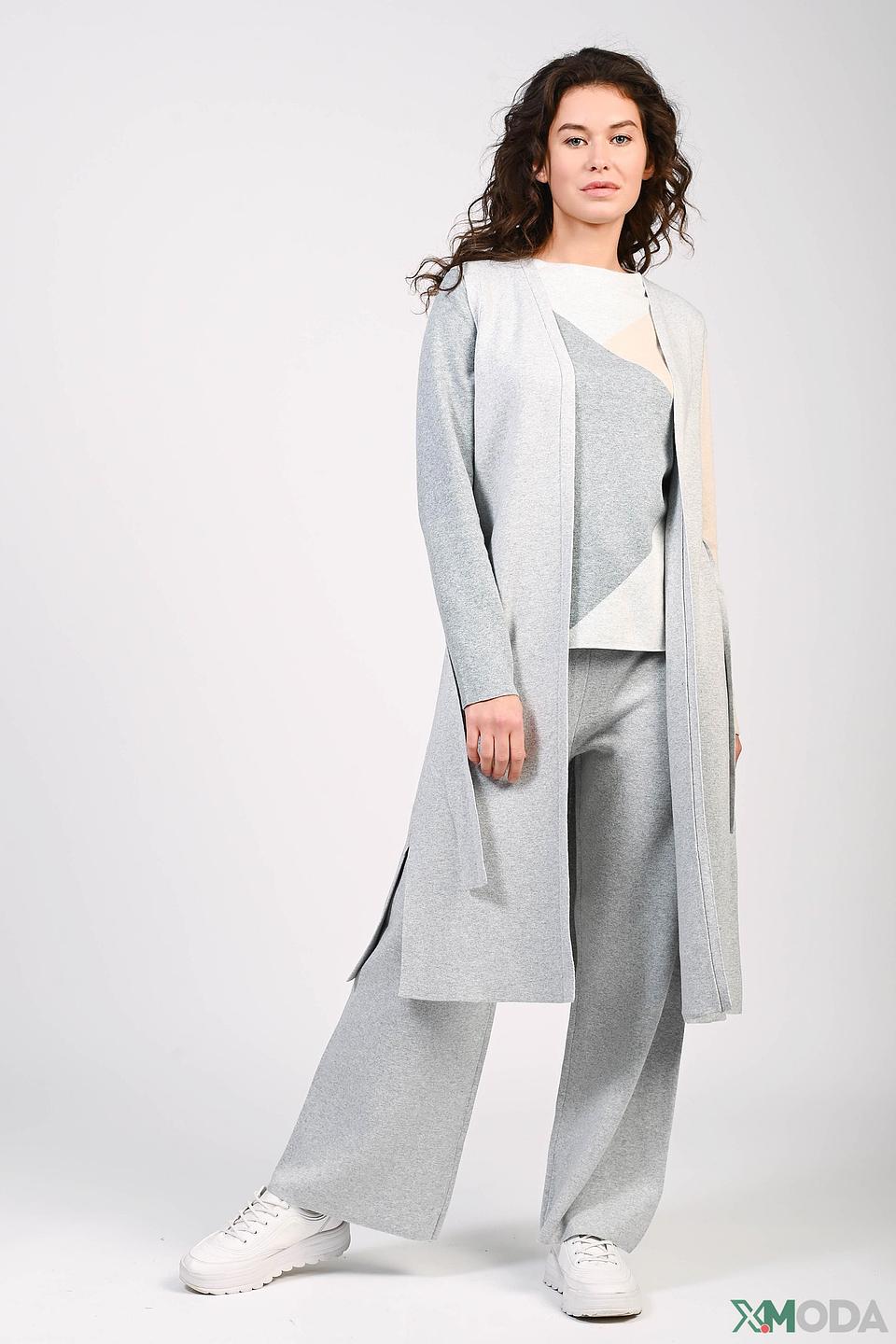 Жилет Oui серый с поясом