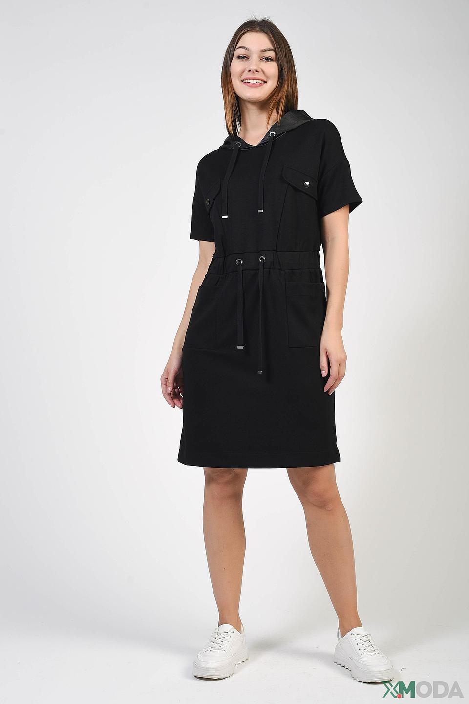 Платье Monari чёрное с капюшоном