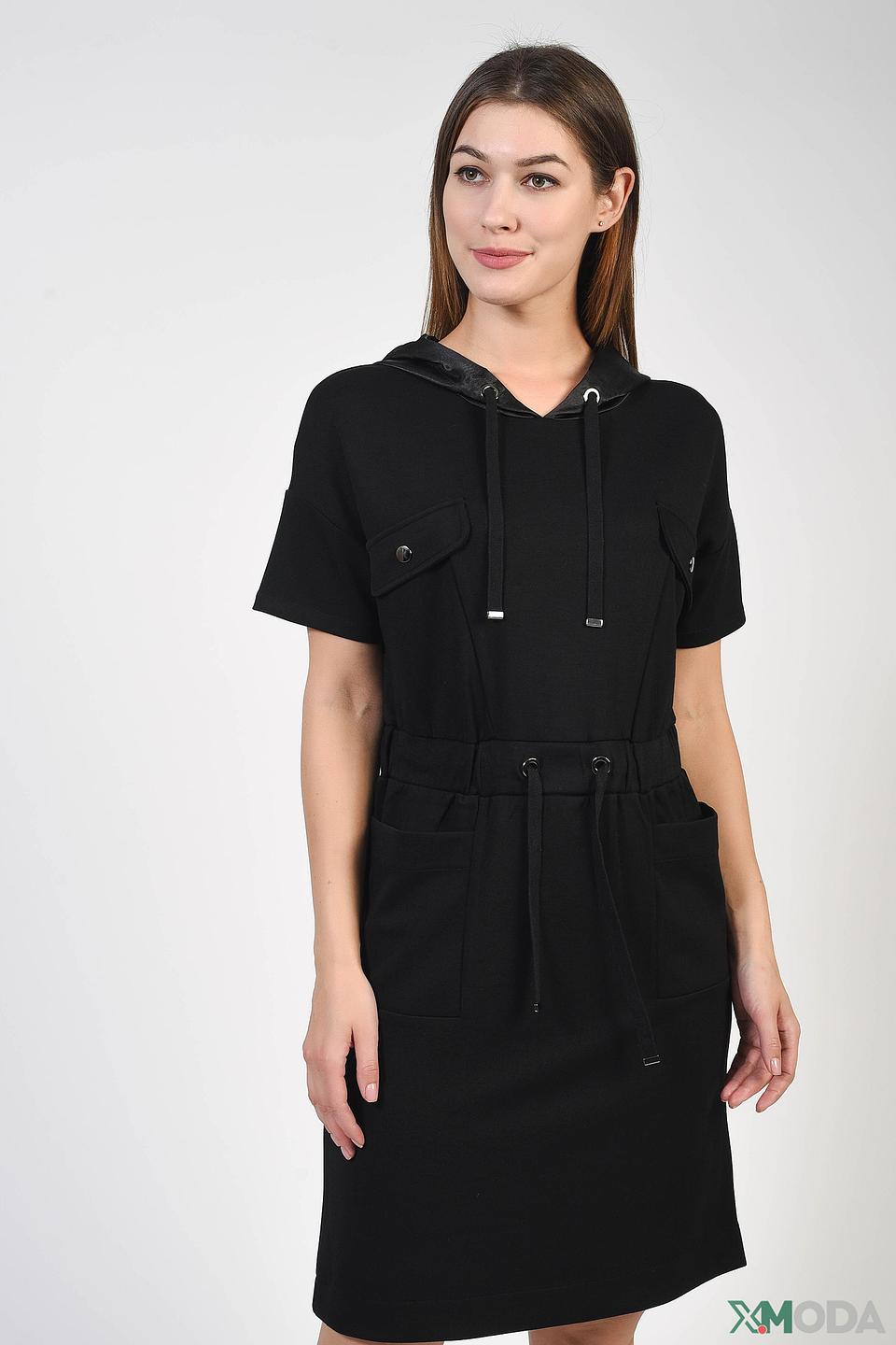 Платье Monari чёрное с капюшоном