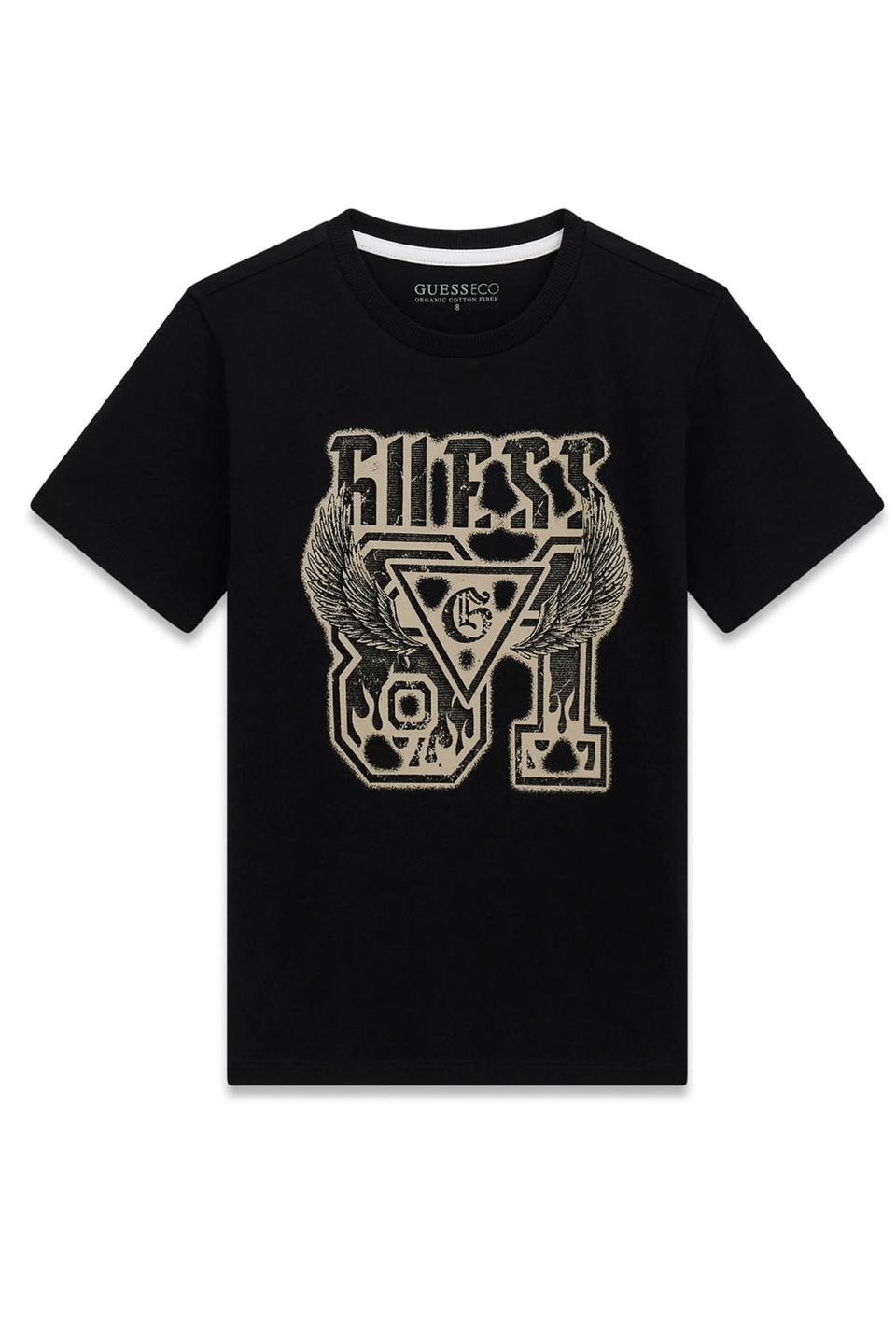 Черная футболка Guess с графическим принтом