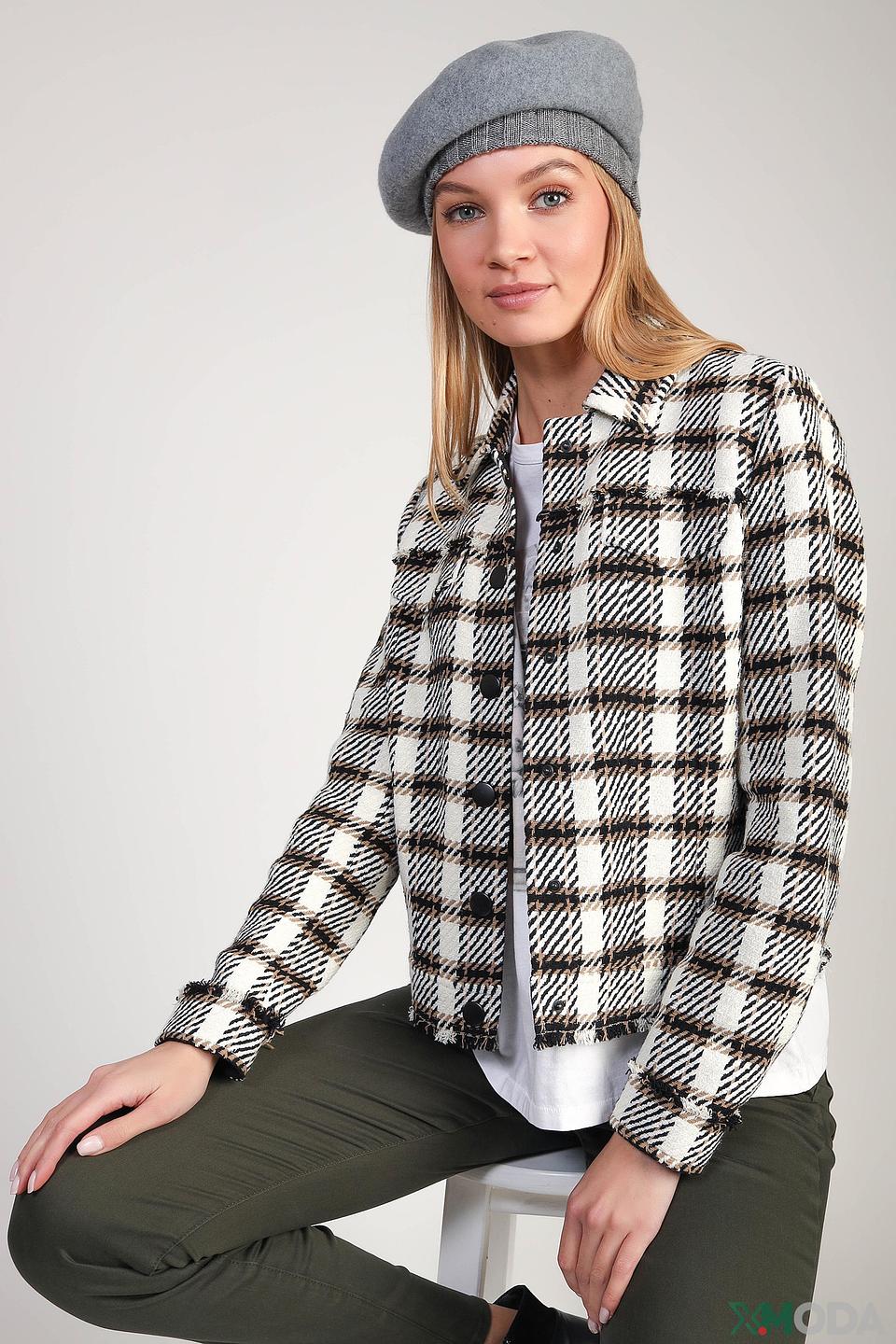 Берет Seeberger серый клетка