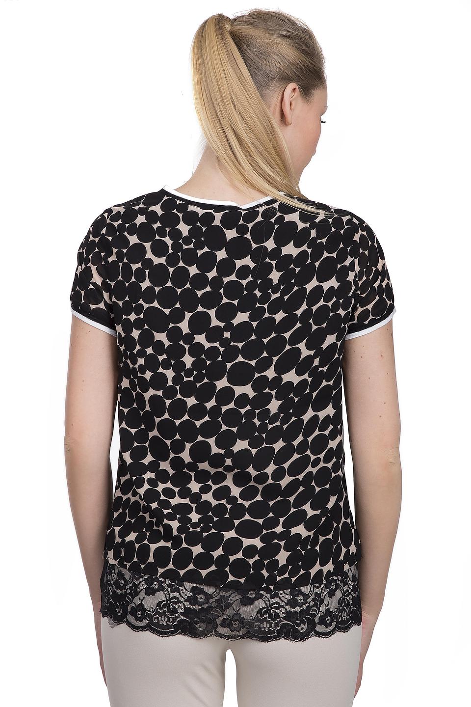 Блуза Passport с кружевом и горохом