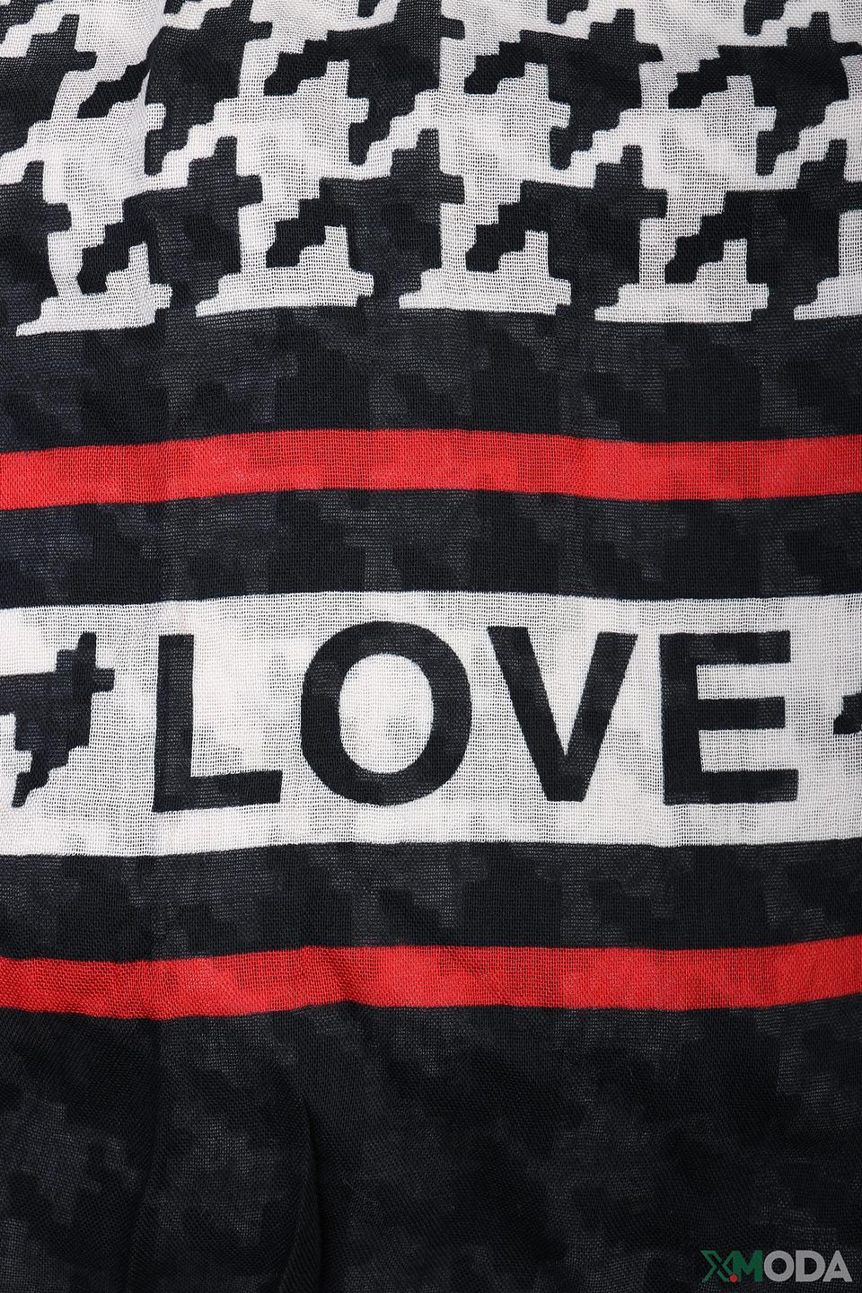 Шарф Oui с принтом LOVE чёрный