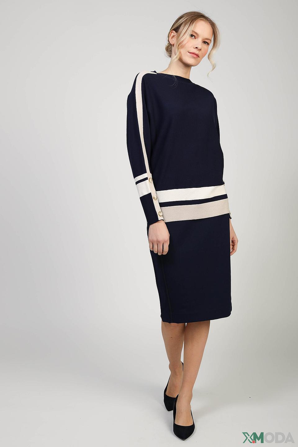 Юбка-карандаш Olsen темно-синяя