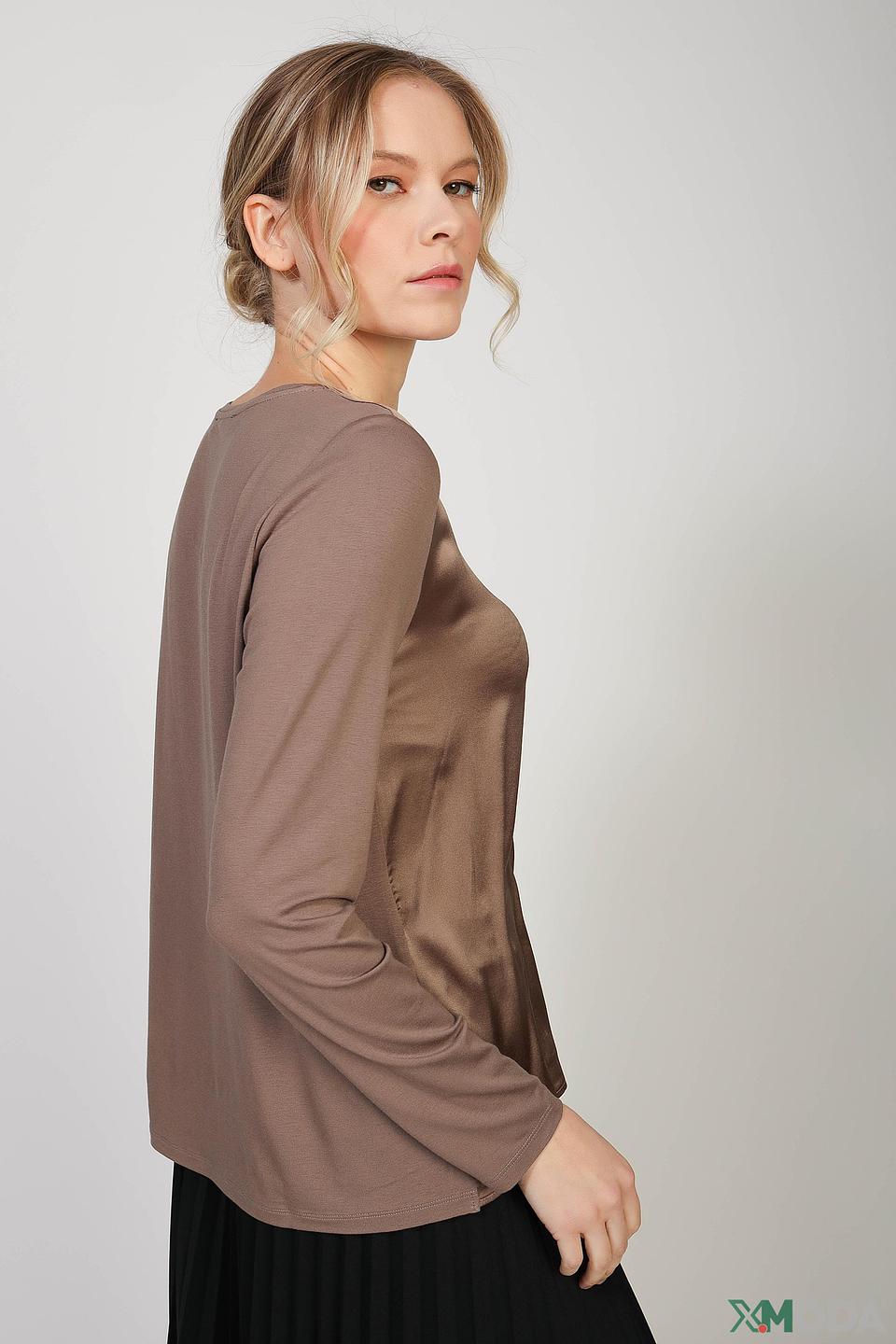 Блуза Betty Barclay коричневая с длинным рукавом