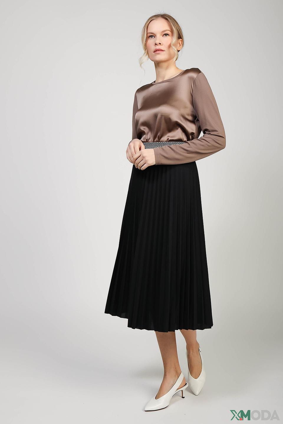 Блуза Betty Barclay коричневая с длинным рукавом