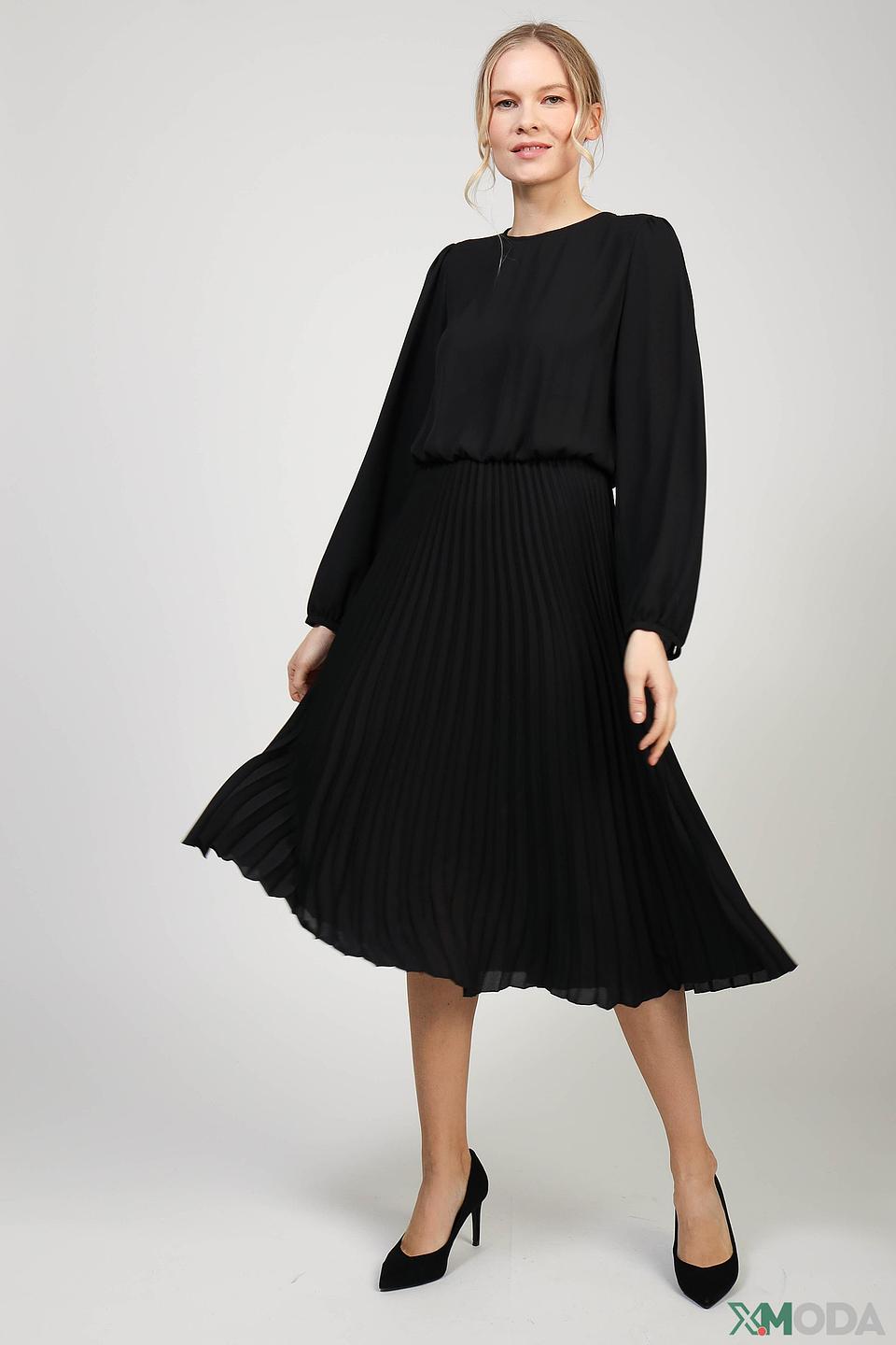 Платье Luisa Cerano чёрное плиссе