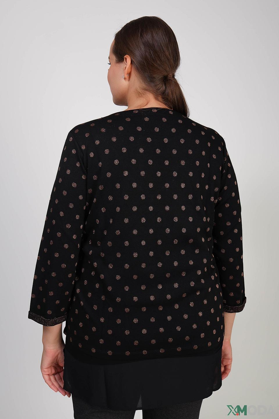 Блуза Via Appia с горошком чёрная