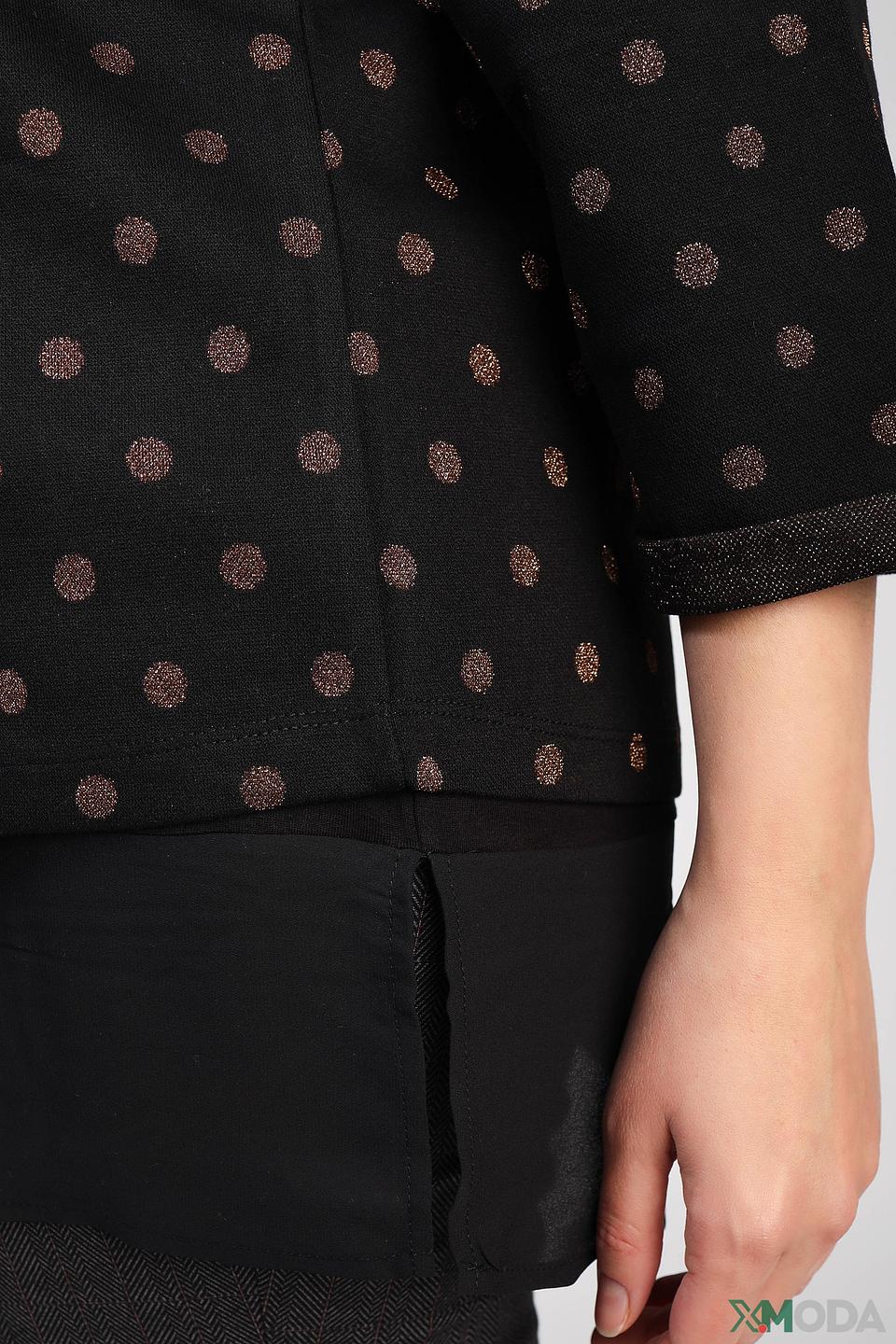 Блуза Via Appia с горошком чёрная