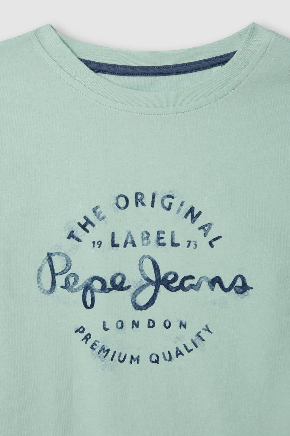 Футболка Pepe Jeans London мятного цвета с принтом