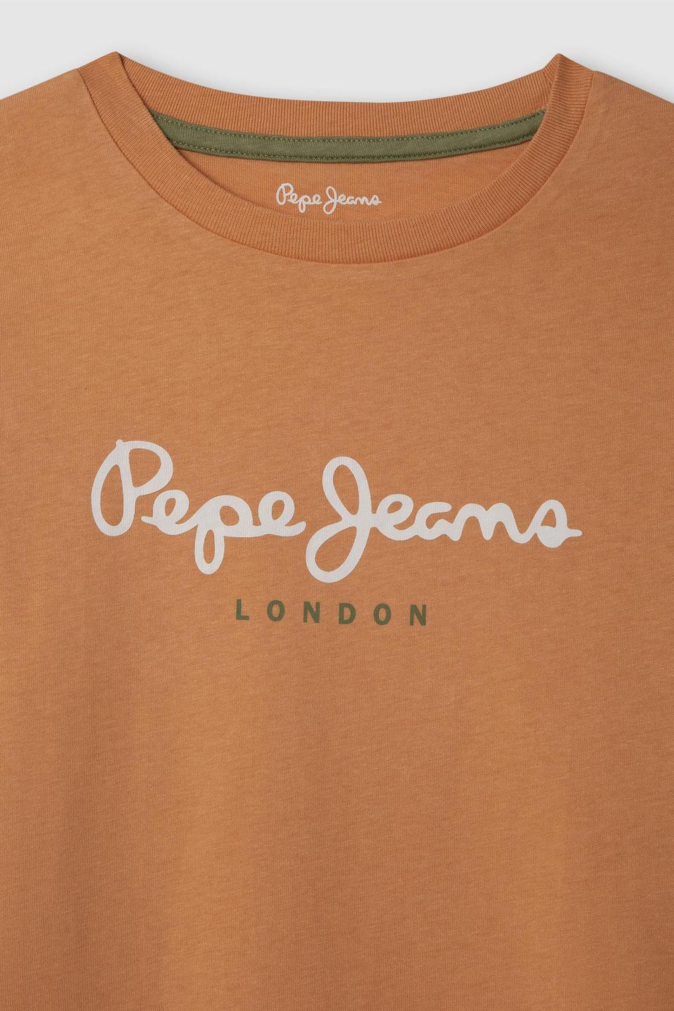 Терракотовая футболка Pepe Jeans London с логотипом