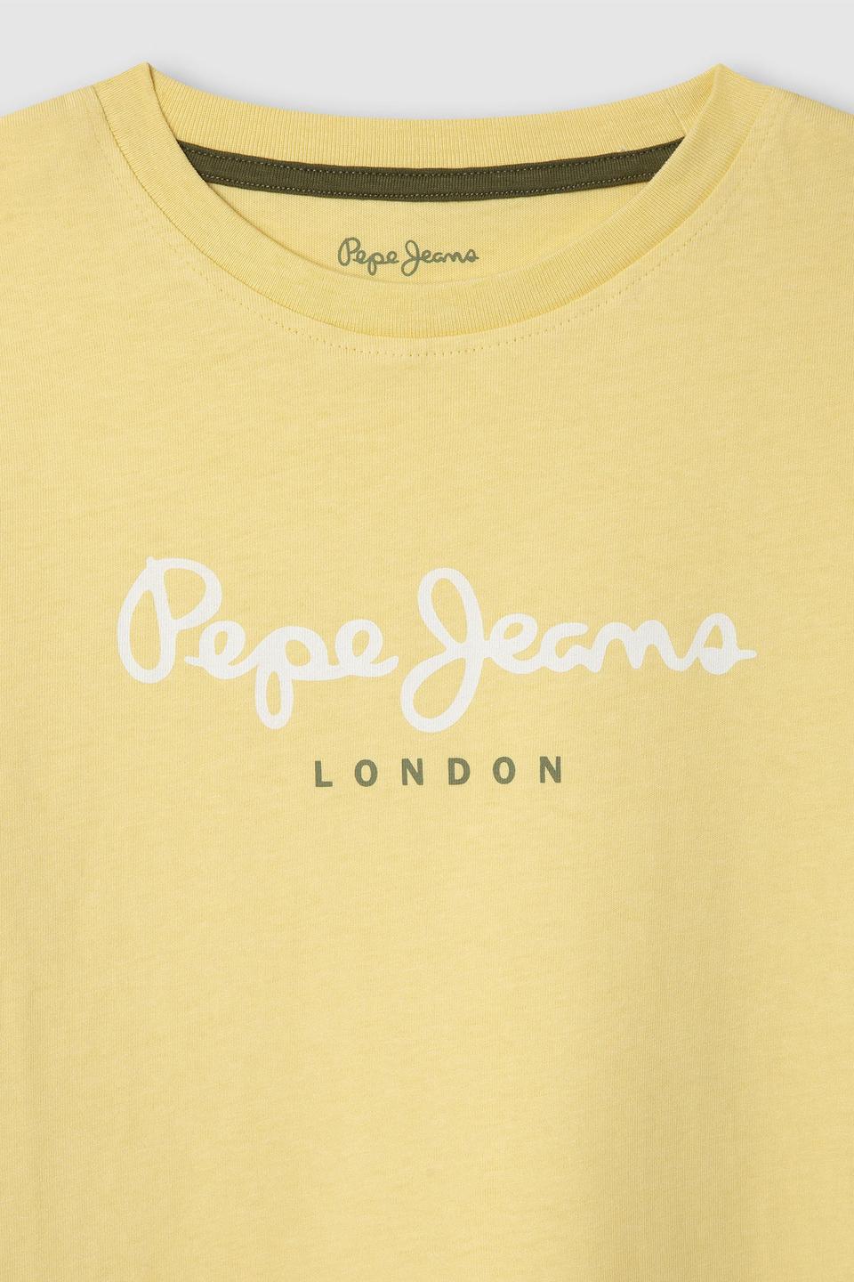 Футболка Pepe Jeans London с принтом, нежно-жёлтая