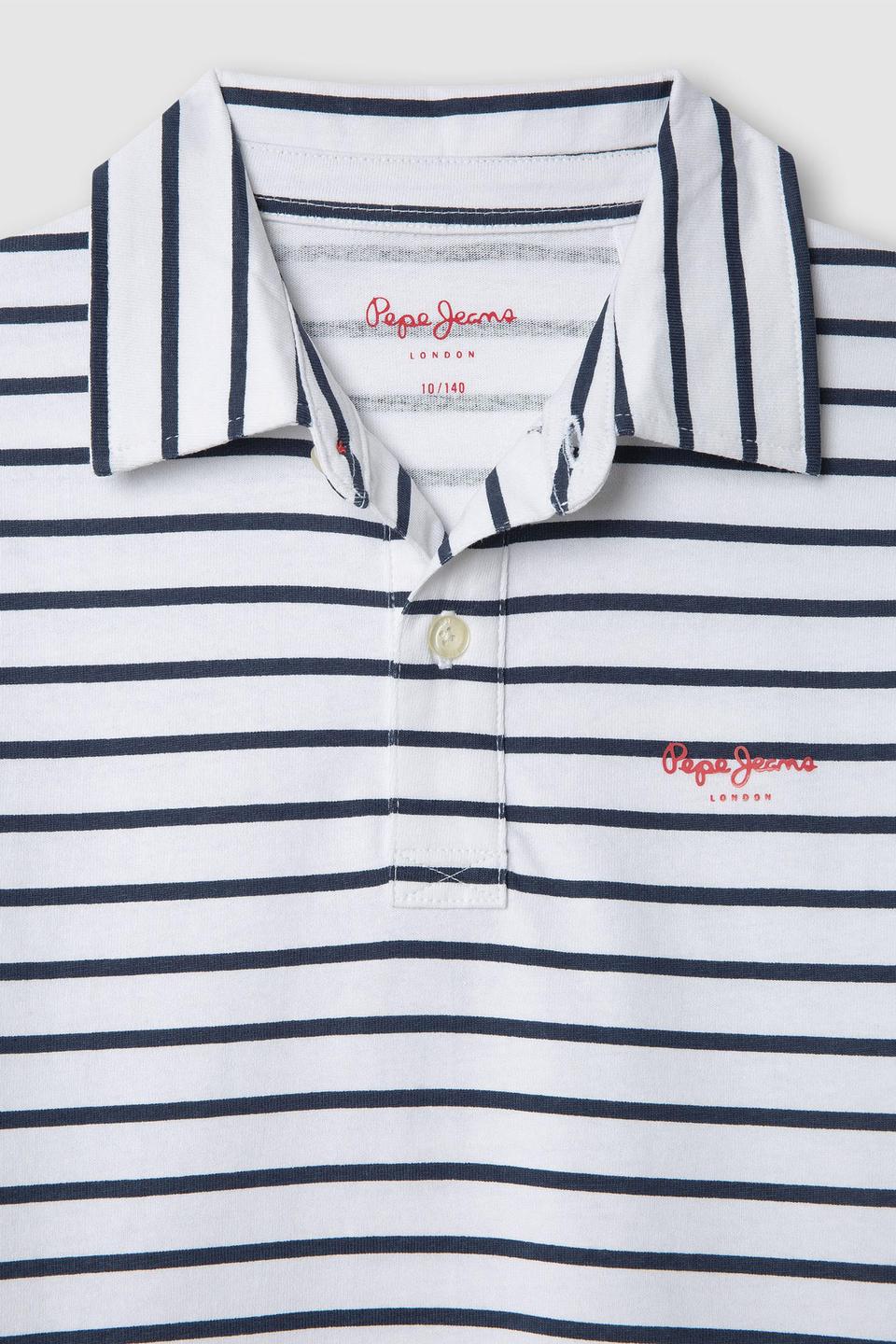 Белое поло в полоску Pepe Jeans London