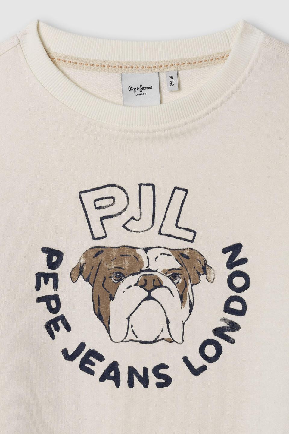 Молочный свитшот Pepe Jeans London с принтом