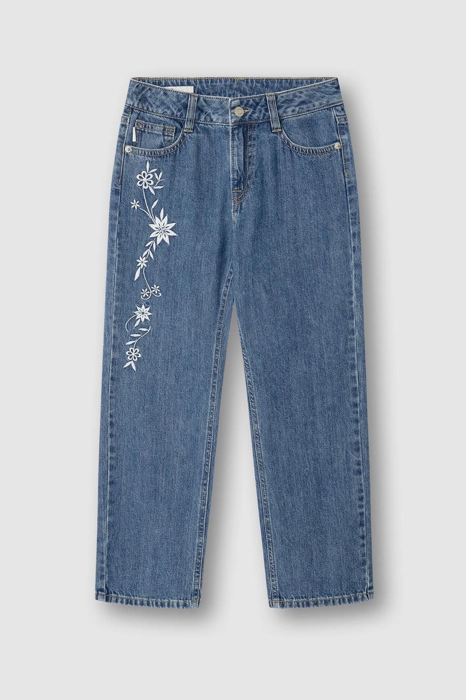 Голубые джинсы с вышивкой Pepe Jeans London