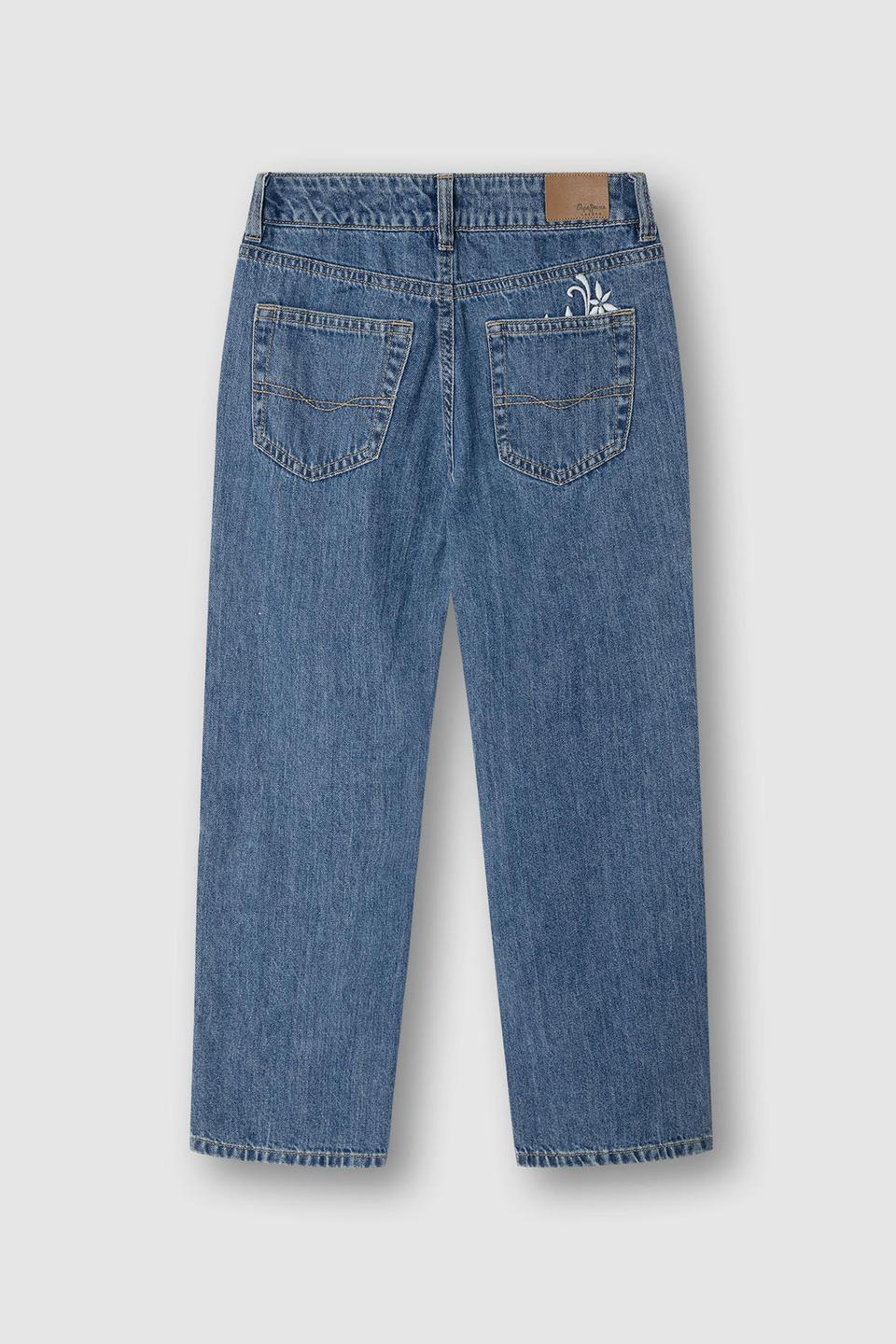 Голубые джинсы с вышивкой Pepe Jeans London