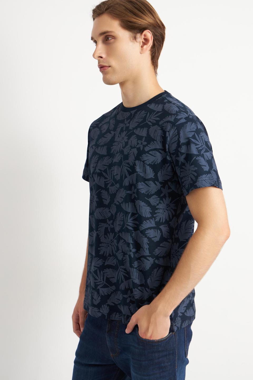 Тёмно-синяя футболка Lerros с растительным принтом