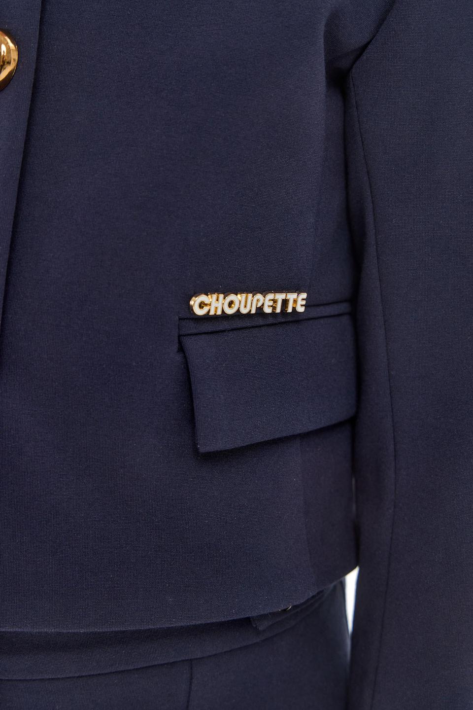 Тёмно-синий укороченный кардиган Choupette с золотистым декором