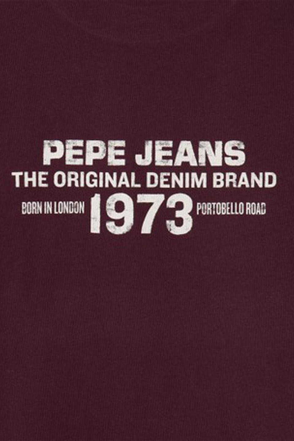 Бордовая футболка Pepe Jeans London с принтом
