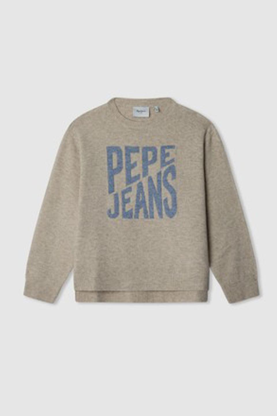 Бежевый джемпер Pepe Jeans London с логотипом