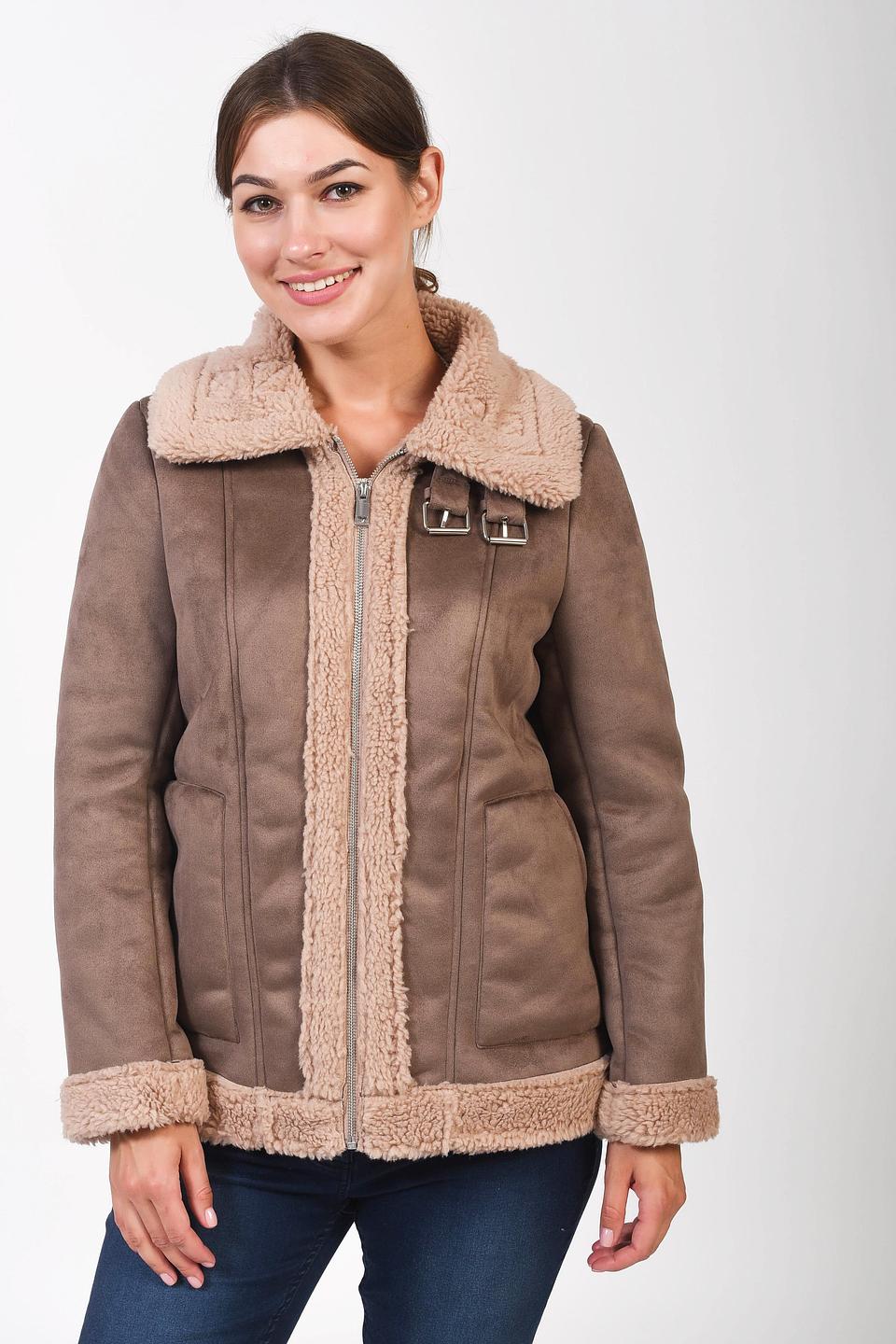 Шуба Pezzo из экомеха коричневая