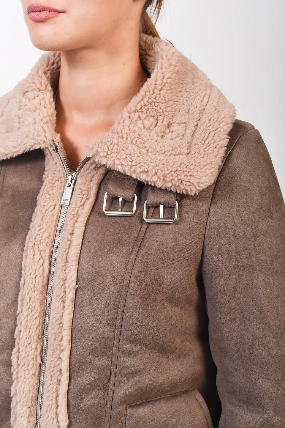 Шуба Pezzo из экомеха коричневая