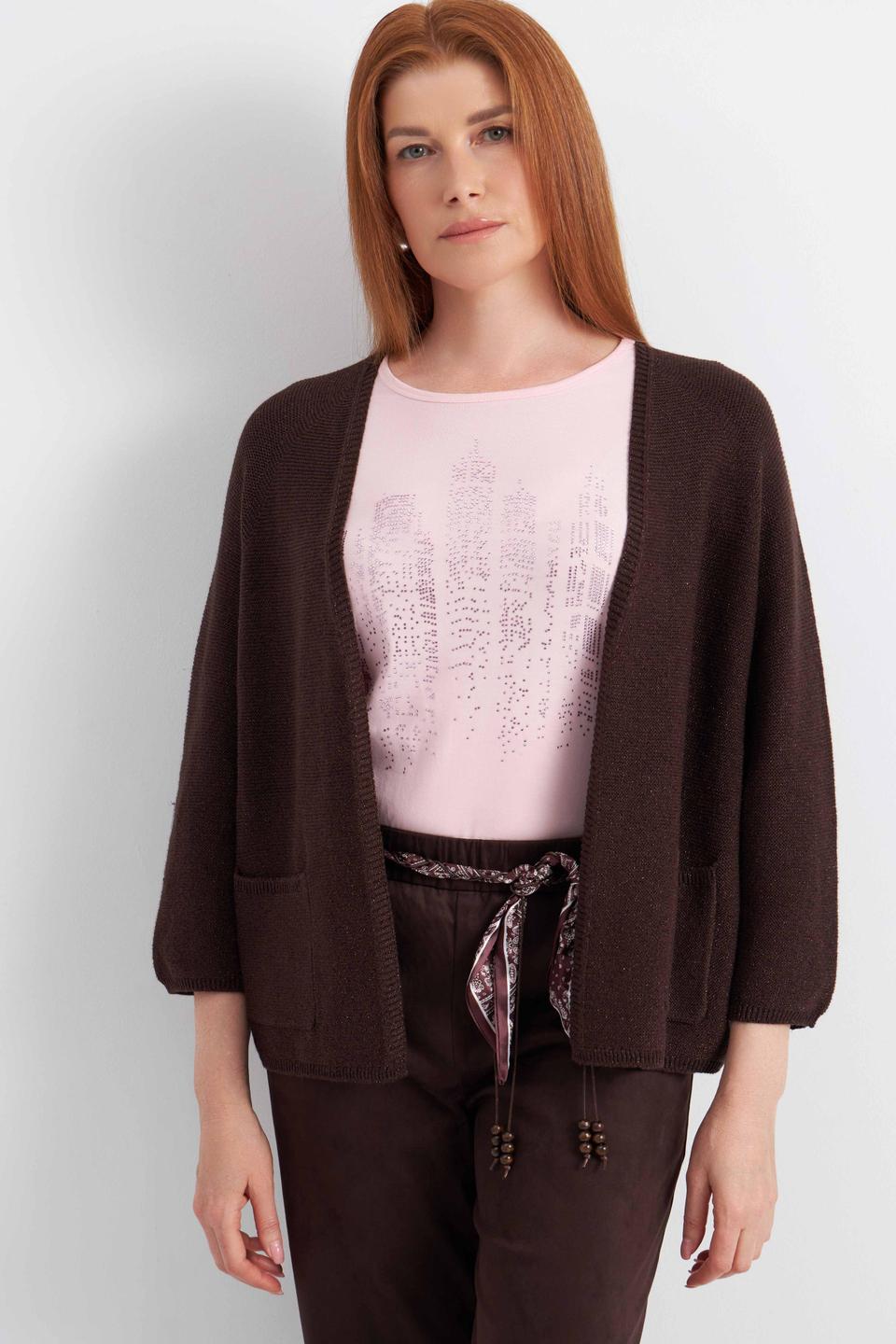 Шоколадный трикотажный жакет Rabe collection