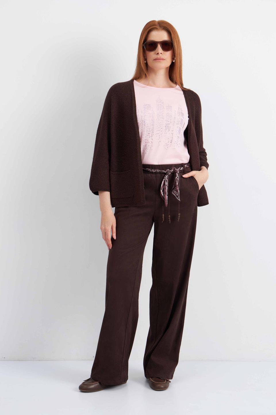 Шоколадный трикотажный жакет Rabe collection