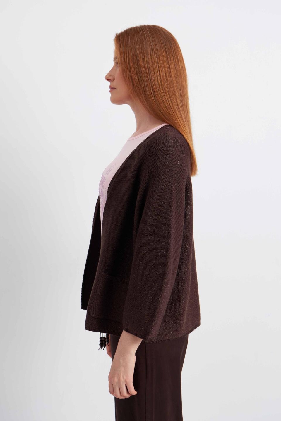 Шоколадный трикотажный жакет Rabe collection