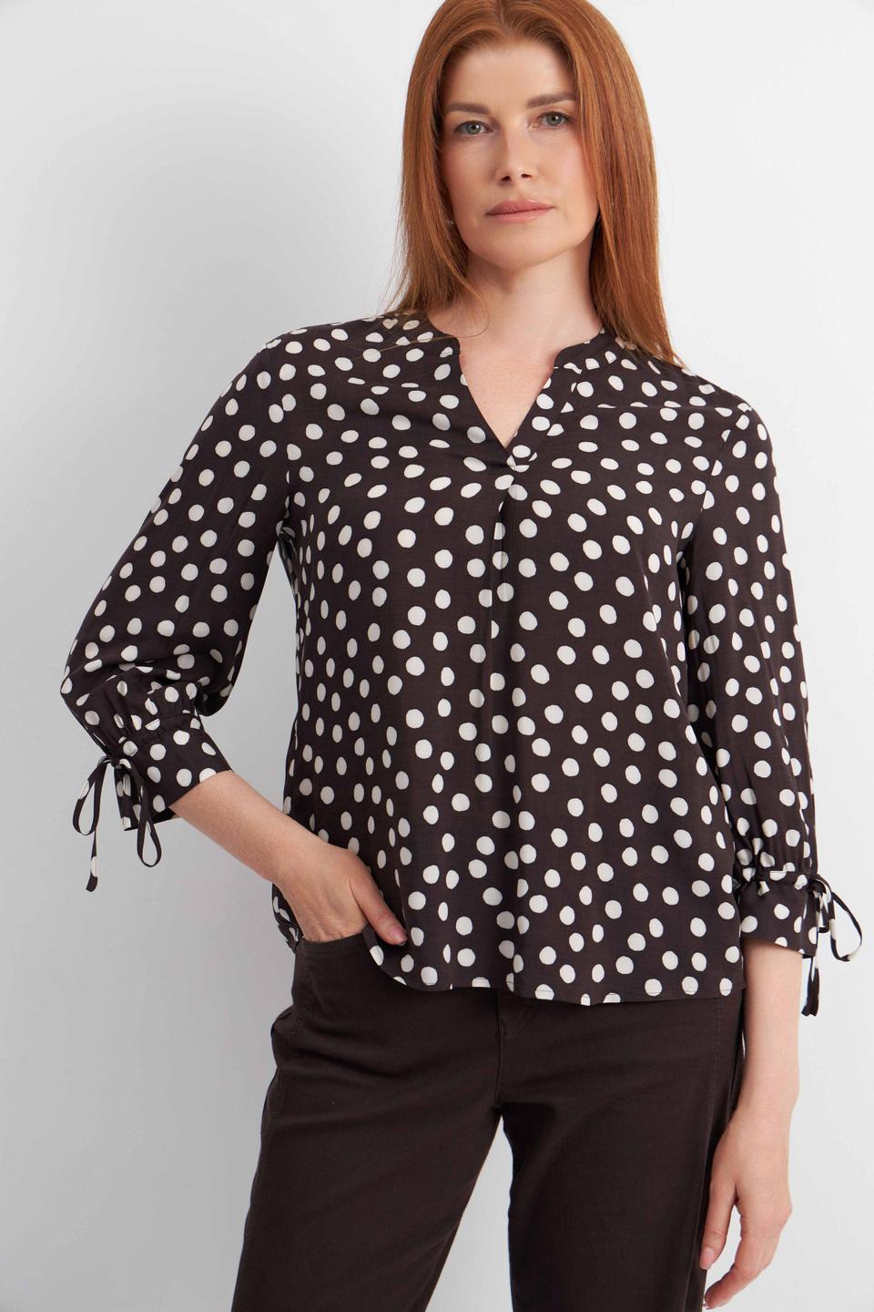 Коричневая блуза в горох Rabe collection