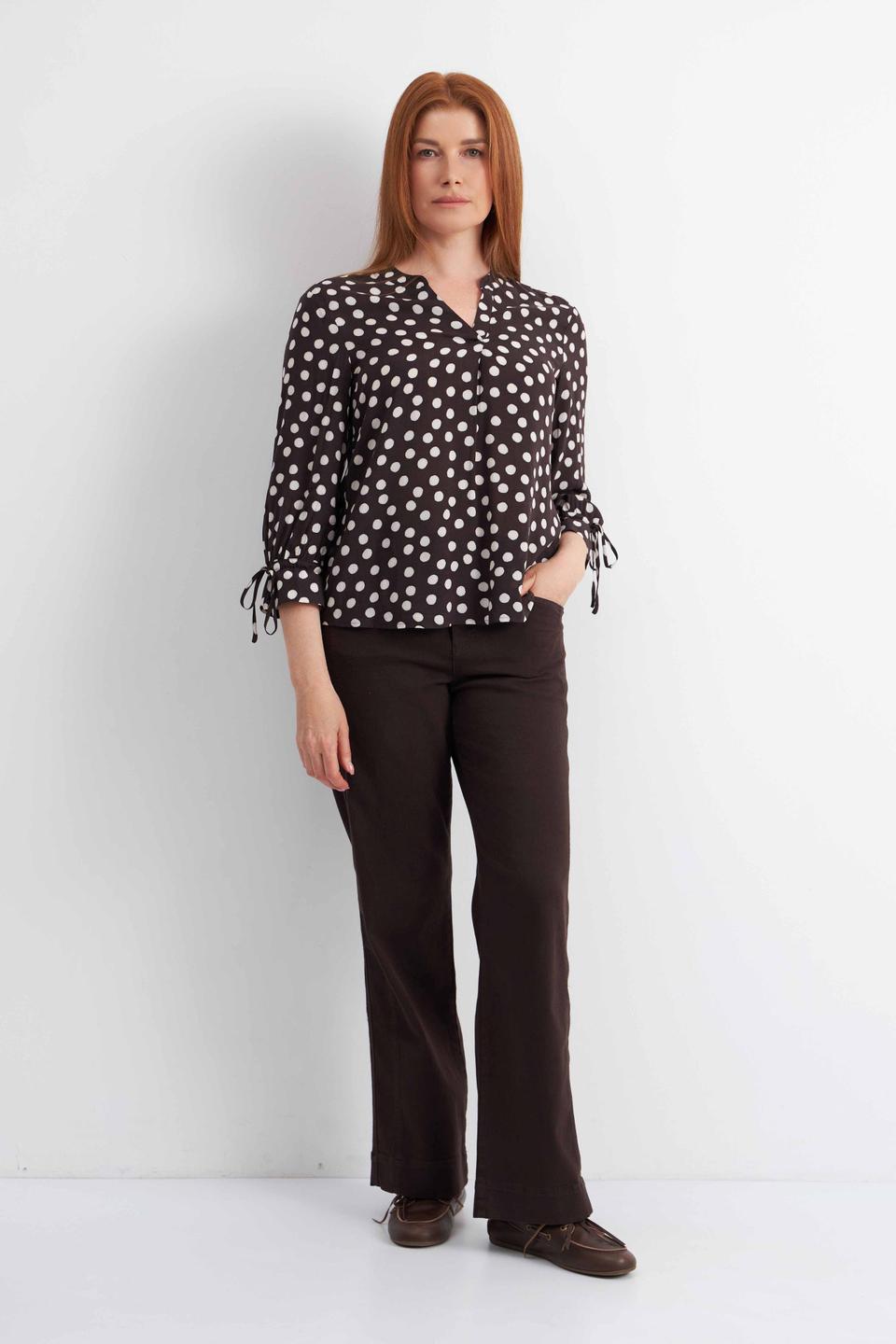 Коричневая блуза в горох Rabe collection