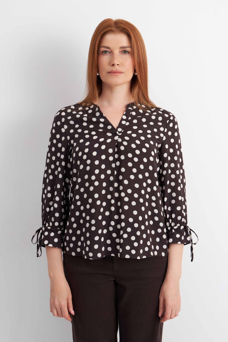 Коричневая блуза в горох Rabe collection