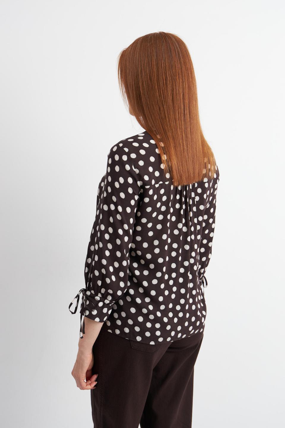 Коричневая блуза в горох Rabe collection