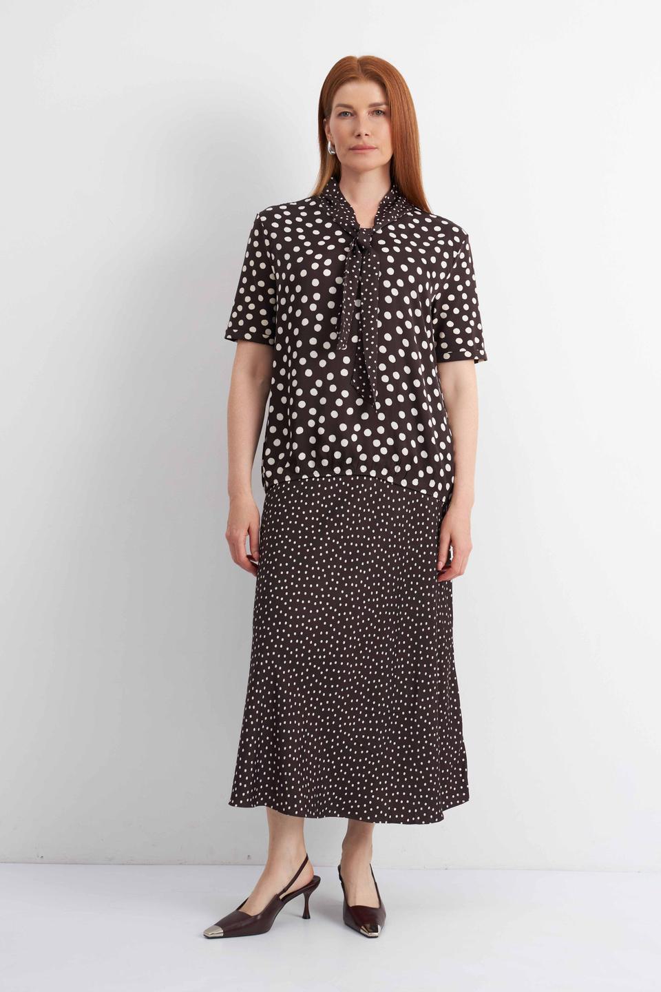 Коричневая юбка в горошек Rabe collection