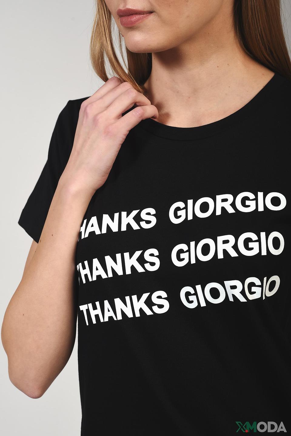 Футболка Emporio Armani чёрная Thanks Giorgio