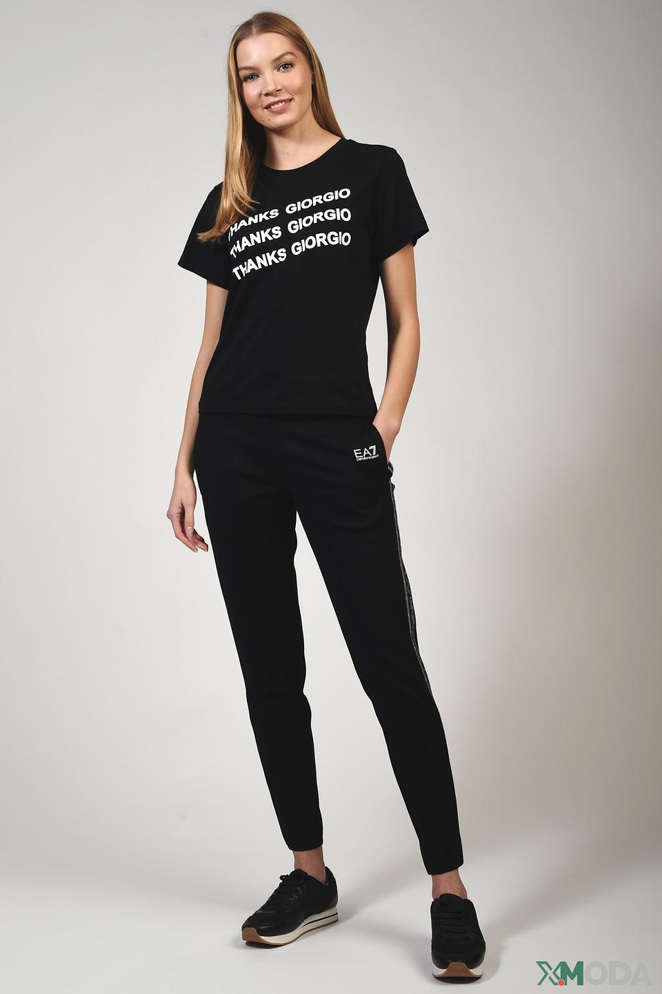 Футболка Emporio Armani чёрная Thanks Giorgio