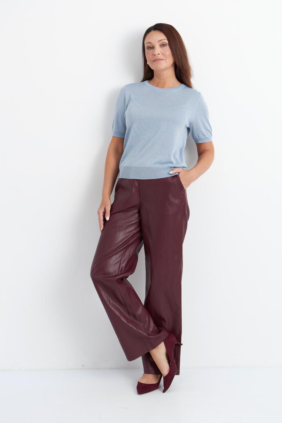 Бордовые широкие брюки Rabe collection