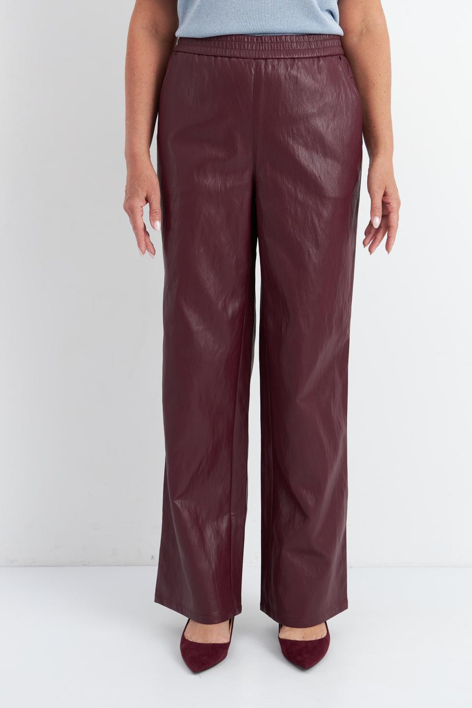 Бордовые широкие брюки Rabe collection