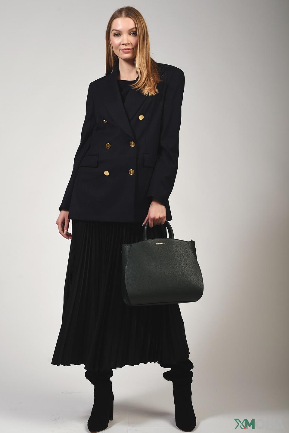 Сумка Coccinelle кожаная тёмно-зелёная