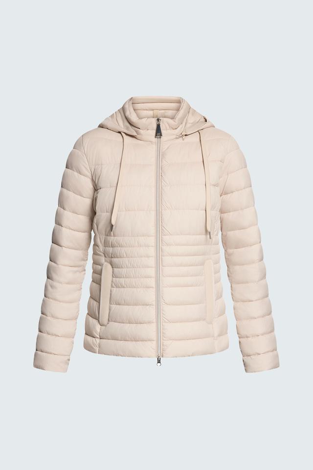 Бежевая стеганая куртка Betty Barclay outdoor с капюшоном