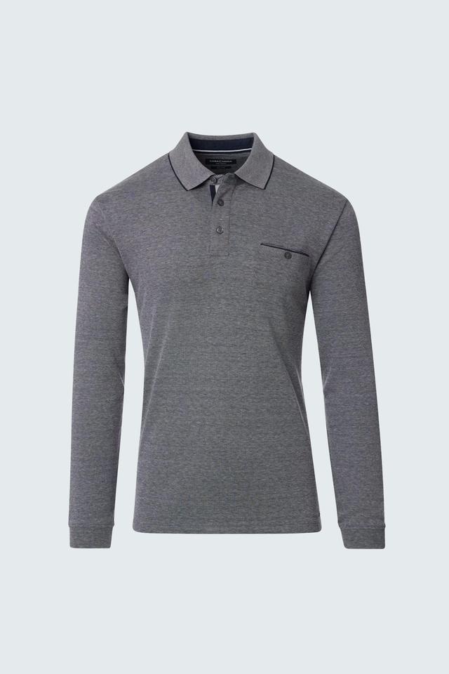 Поло Casa Moda с длинным рукавом серое
