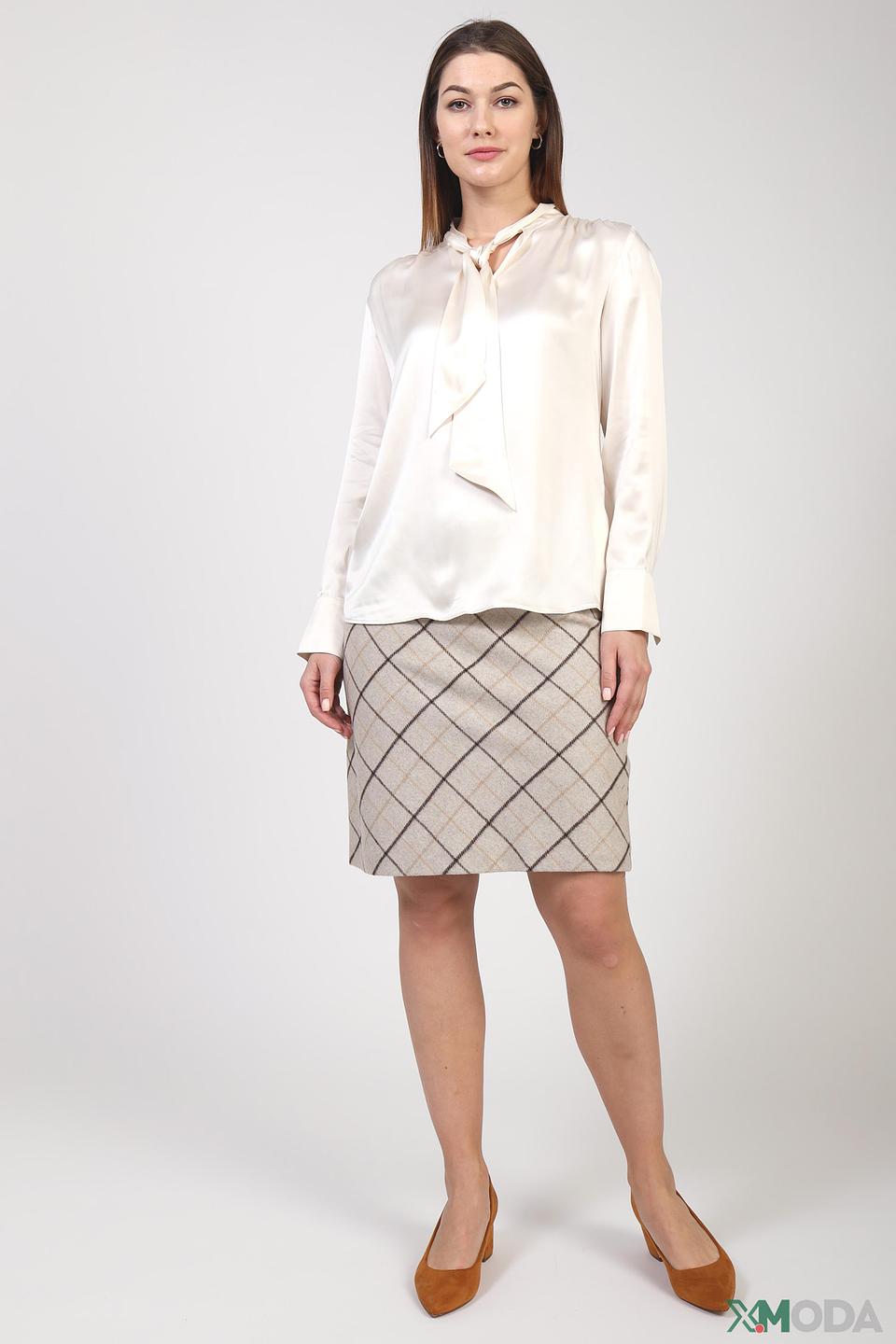 Блуза Gerry Weber шелковая с завязками кремовая